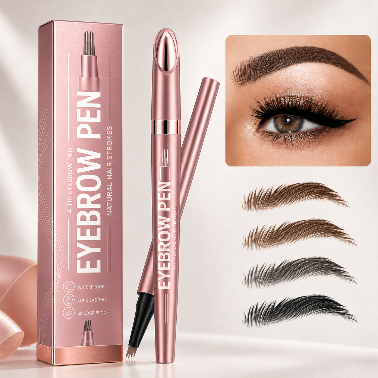 New Waterproof Micro-Fork EyebrowPencil, Long-Lasting Brow Pen forNatural Hair-Like Strokes