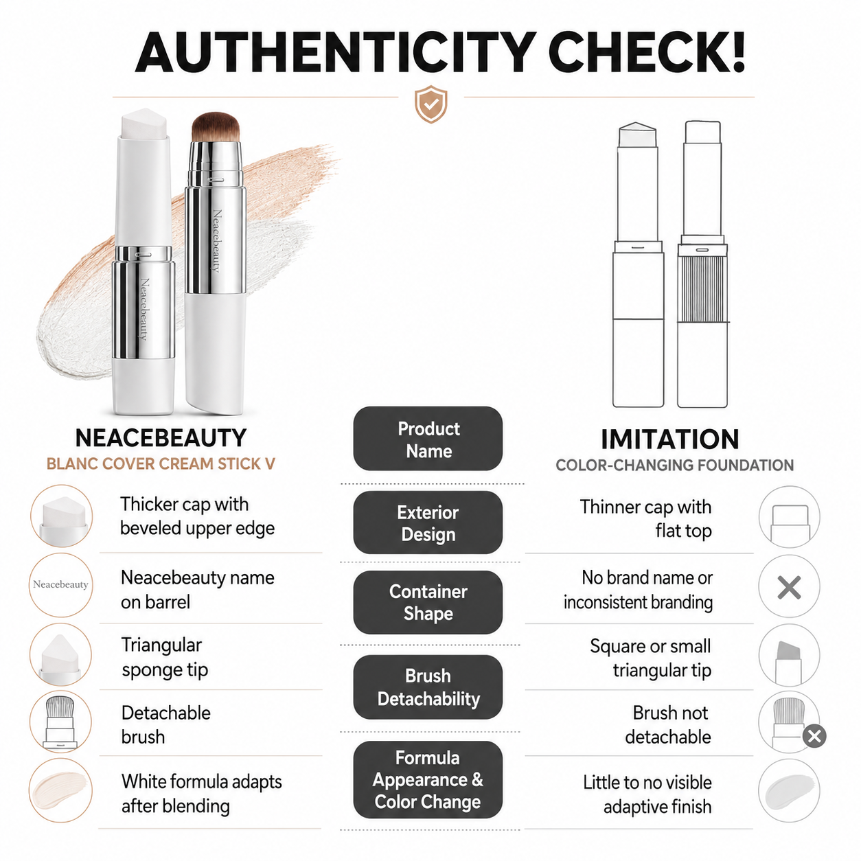 ⏰💕🌟Cream Stick V White Korean Color-Changing Foundation Stick