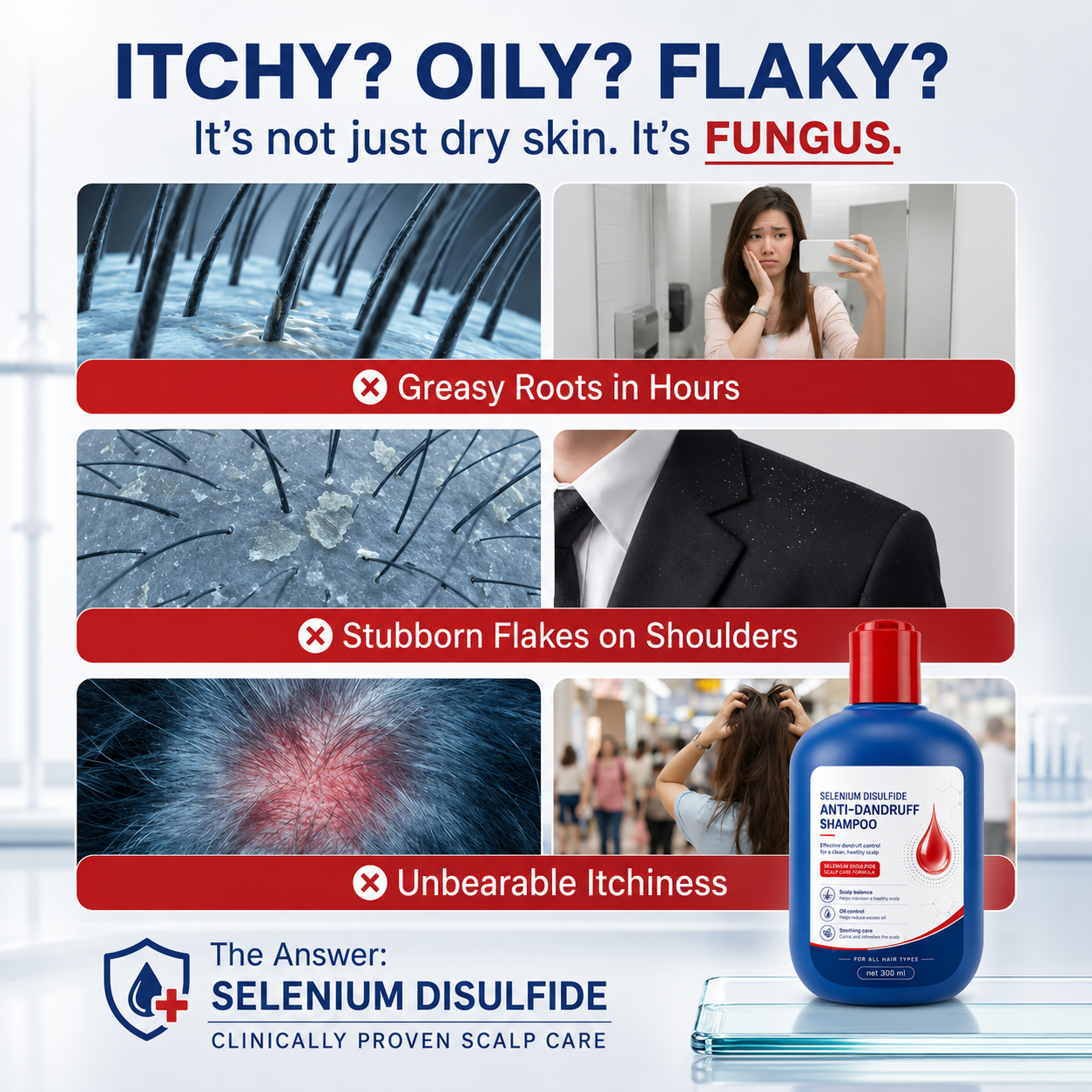 Itchy oily flaky scalp concern image