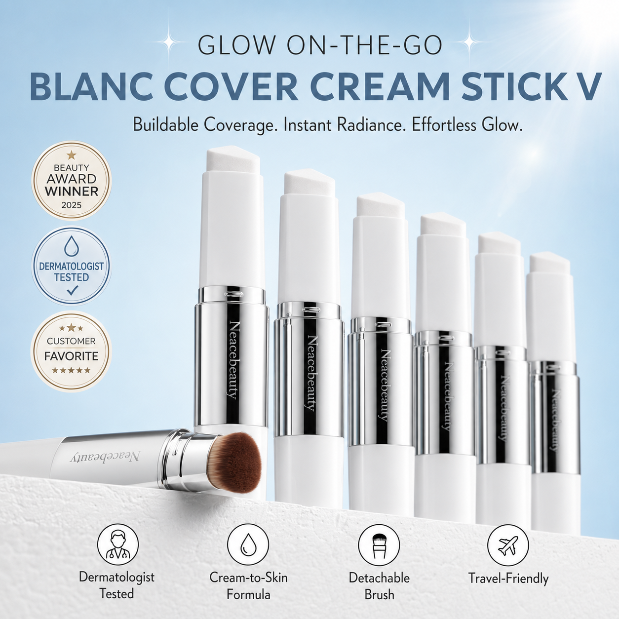 ⏰💕🌟Cream Stick V White Korean Color-Changing Foundation Stick
