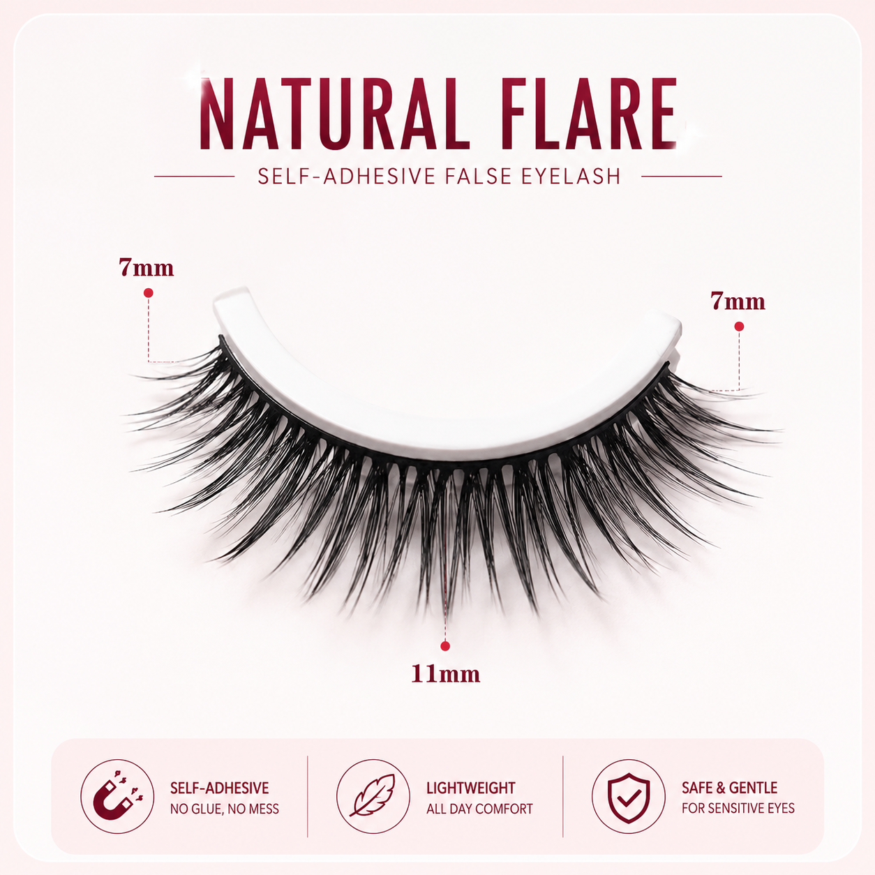 Glue-Free Self-Adhesive Lashes-3-Second, Natural & Reusable