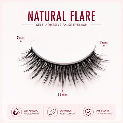 Glue-Free Self-Adhesive Lashes-3-Second, Natural & Reusable