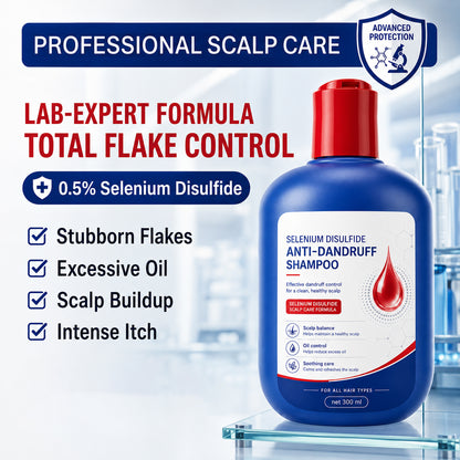 Selenium Disulfide Hair Care Shampoo Oil Control Refreshing Anti-Dandruff Anti-itch Scalp Cleansing Shampoo, 300ML