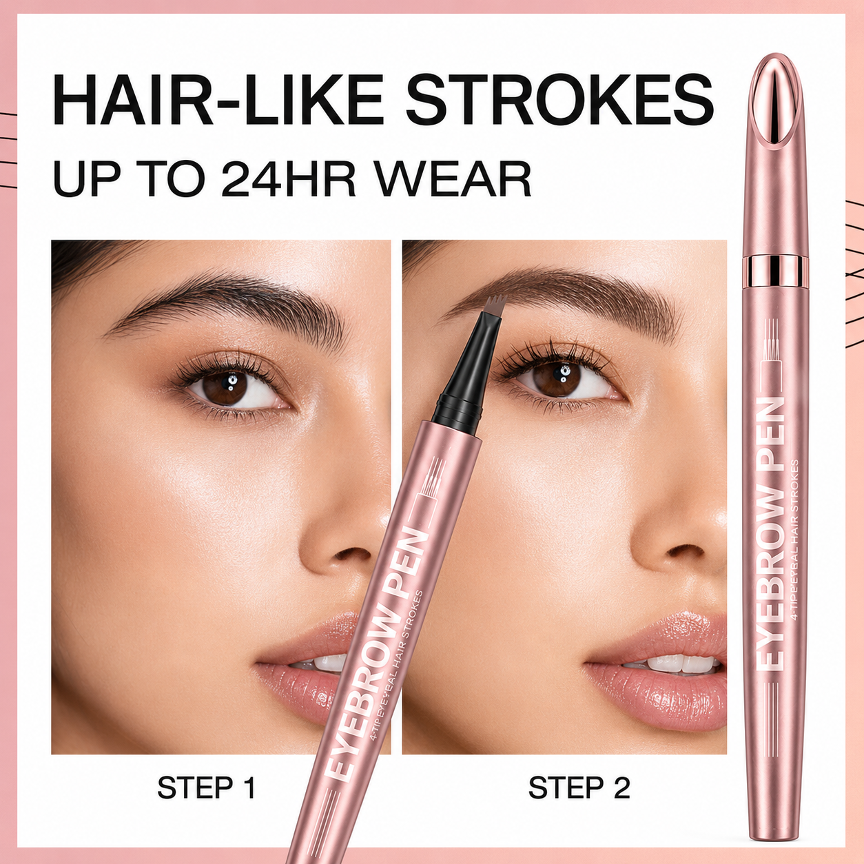 New Waterproof Micro-Fork EyebrowPencil, Long-Lasting Brow Pen forNatural Hair-Like Strokes