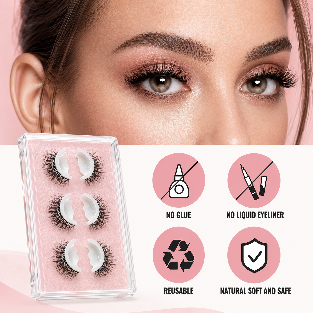 Natural-looking false lashes